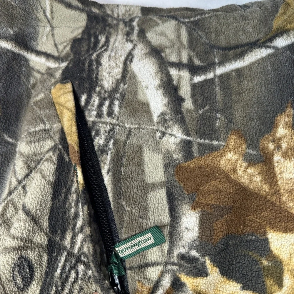 Vtg Remington Fleece Jacket Mens Large Hardwood HD Camo Full Zip Outdoor Hunting